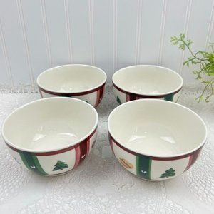 Pfaltzgraff Holiday Christmas Snow Bear Lot Of 4 Soup/Cereal Bowls Round